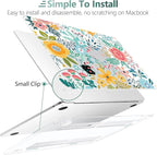 TWOLSKOO Compatible with M4 MacBook Air 15 inch Case 2025-2023 Released Model M4 A3241 M3 A3114 M2 A2941, Plastic Hard Shell & Screen Protector & Keyboard Cover & Trackpad Film, Abstract Flower