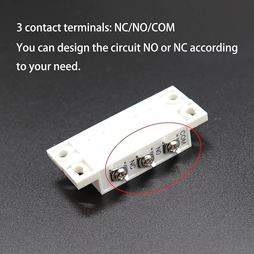 Magnetic Reed Switch NC NO COM Surface Mount Wired Door Window Contact Sensor with Cover for Home Security and Burglar Alarm Systems MC-31 5pcs