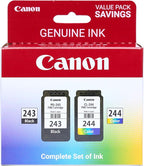 Canon PG-243 / CL-244 Genuine Ink Value Pack (2 Cartridges), Compatible with iP2820, MX492, MG2420/2520/2920/2922/2924/3020/2522/2525, TS3120/302/302a/202/4520/3320