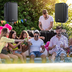 Professional Portable All-in-One 2-Way PA System Suitcase-Style Design with 8-Channel Mixer and 2X Speaker Stands,Bluetooth, Microphone, Remote Control for Performances, Presentations