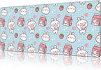 Mouse Pad Large Milk Box with Rabbit Non-Slip Gaming Desk Mat with Stitched Edge Laptop Keyboard Desk Pad for Work Home Gaming (35.4 x 15.7 Inches)