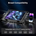 Laptop Cooling Pad, Laptop Cooler 6 Quiet Fans for 12"-17" Laptops, Laptop Cooler Stand with Phone Stand, Gaming Laptop Fan Cooling Pad Slim Portable USB Powered with 5 Angle Adjustable, 2 USB Ports