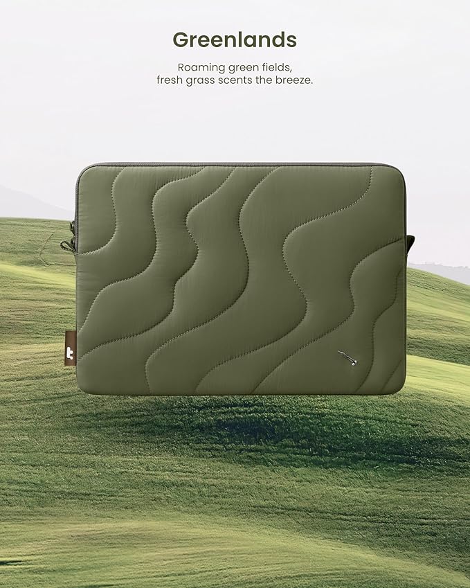 tomtoc 360 Protective Puffy Laptop Sleeve for 14-inch MacBook Pro M4/M3/M2/M1 Pro/Max A3112 A3401 A3185 A2992 A2918 A2779 2024, 13.5/13.8-inch Surface Laptop 7(Copilot+ PC)/6/5/4/3, Quilted Design