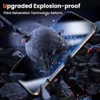 UniqueMe for iPhone 16 Pro Screen Protector - [Military Grade Shatterproof & 9H+ Hardness] Screen Protector 16 Pro Tempered Glass Full Coverage Protection, Easy Installation, 2 Packs