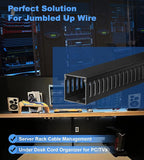 ZhiYo Cable Raceway 78in(2xL39in), Server Rack Cable Management Under Desk Cord Organizer, Electrical Safe PVC Cable Channel Open Slot Wire Raceway for Network/PC/TVs, Wire Duct H2 x W2in Black