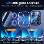 UniqueMe for 3 Pack iPhone 15 Pro/iPhone 15 Pro Max Camera Lens Protector, [Drop Protection] [Case Friendly] 9H Tempered Glass Camera Cover Screen [Update New Version] - Dark Purple