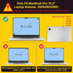 for MacBook Pro 16 inch Case 2021 2022 2023 2024 Release A3186 A3403 M4 A2991 M3 A2780 M2 A2485 M1 Pro/Max, Hard Shell Case with Screen Protector & Keyboard Cover, Tropical Leaves