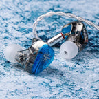 Kiwi Ears Orchestra Lite in Ear Monitor, Custom 8BA HiFi Earphone, Studio Monitor Headphone, Wired Earbuds with Detachable OFC Cable, Handcrafts Faceplate for Audiophile Musician (Blue)