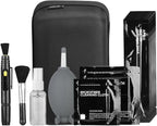 Movo Deluxe Essentials DSLR Camera Cleaning Kit with 10 APS-C Cleaning Swabs, Sensor Cleaning Fluid, Rocket Air Blower, Lens Pen, Soft Brush, 2X Small and 2X Large Microfiber Cloths and Carrying Case