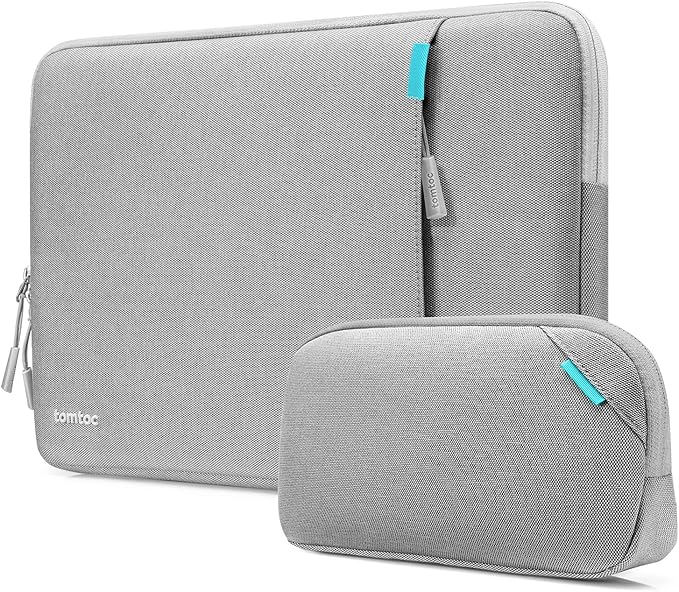 tomtoc 360 Protective Laptop Sleeve Set for 16-inch MacBook Pro M4/M3/M2/M1 Pro/Max A3403 A3186 A2991 A2780 A2485 2024-2019, Dell XPS 16 Plus Laptop, Water-Resistant MacBook Case with Accessory Pouch