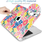 MEEgoodo for MacBook Air 13 inch Case 2021 2020 2019 2018 Released A2337 M1 A2179 A1932 with Touch ID, Plastic Hard Shell & Keyboard Cover Compatible with MacBook Air Case 13.3, Groovy Flower
