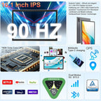 Android 15 Tablet with Keyboard, 16GB（8+8）RAM+256 Storage(Expand to 2TB), 8000mAh Battery, Widevine L1,10 Inch 2-in-1 Tablets with 5G/2.4G WiFi, BT5.0, GMS Certified, with Mouse, Case, Stylus（Black）