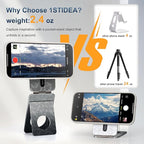Phone Tripod Stand, Aluminum Alloy Mini Tripod Compatible with Magsafe iPhone 16/15/14/13/12 Series, Foldable Strong Magnetic Phone Stand, Mult-Angle Adjustment Selfie Stick (Mosaic Grey)