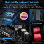 Douk Audio NS-13G MAX 300Wx2 Stereo Amplifier with Phono Input - HiFi Class D Mini Power Amp for Home Theater, Turntables, Studio Monitor | TPA3255 Chip, RCA/MM Inputs, Bass/Treble Control (DC 48V)