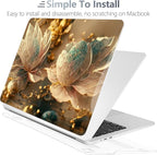 Batianda Premium Case for New MacBook Air 15 inch 2025 M4 2024 2023 with M3 M2 Chip Model A3114 A2941, Designed Protective Plastic Hardshell & Keyboard Cover & Screen Protector, 3D Flower