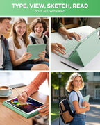 Keyboard Case for iPad 9th 8th 7th Generation Case 10.2" - 7 Colors Backlit Detachable Folio Keyboard Cover with Pencil Holder for iPad Pro 10.5" / iPad Air 3rd Gen (Green)