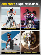 Auto Face Tracking Tripod 360 Rotation w/Stand for iPhone Android,Selfie Stick Phone Stand 360 Rotating for Video Recording,Phone Holder Follow You w/Remote,RGB Light for TikTok(M2Pro White)