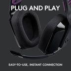 Logitech G535 LIGHTSPEED Wireless Gaming Headset - Lightweight on-ear headphones, flip to mute mic, stereo, USB rechargeable - Black