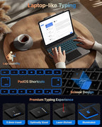 typecase Touch Case with Keyboard for iPad Pro 13-inch(M4, 2024), iPad Air 13-inch(M3, 2025/M2, 2024) & iPad Pro 12.9(6th/5th/4th/3rd Gen), Trackpad, 360° Rotatable, 11-Colors Backlit, Space Black