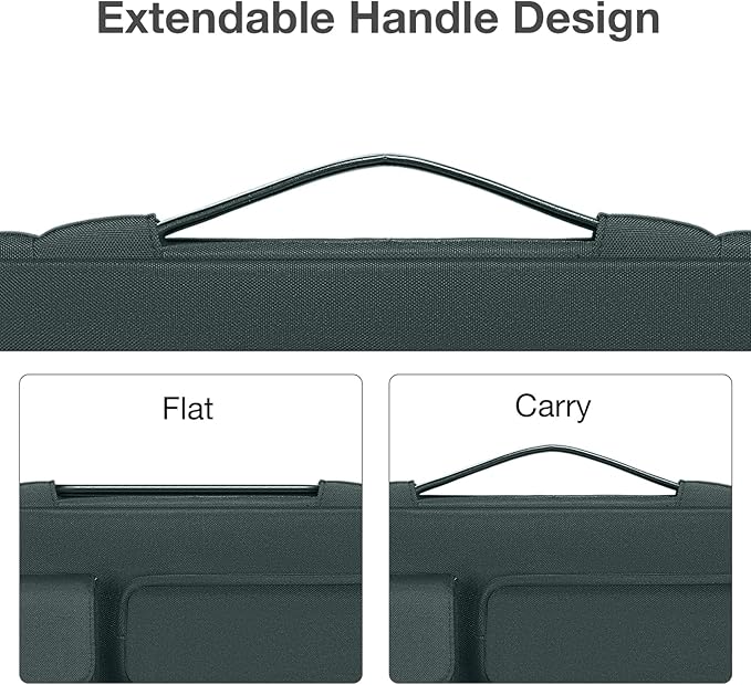 MOSISO 360 Protective Laptop Case 13.3 inch, 13-13.3 inch Laptop Sleeve Compatible with MacBook Air/Pro 13 / Pro 14, HP Dell ASUS Lenovo, Side Open Bag with 2 Raised&1 Flapover Pockets, Emerald Green
