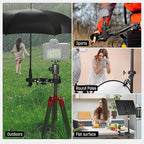 NEEWER Double Super Clamp with Magic Arm, Cleaning Cloth, Umbrella Camera Pole Clamp Mount for Desk Photo Studio Light Stand, Reflector, Scrim, Cross Bar, Motorcycle, Photography Accessories, UA036