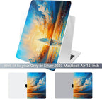 Batianda Premium Case for New MacBook Air 15 inch 2025 M4 2024 2023 with M3 M2 Chip Model A3114 A2941, Designed Protective Plastic Hardshell & Keyboard Cover & Screen Protector, Sail