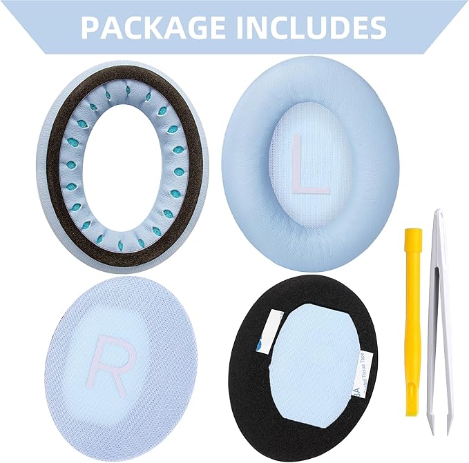 Replacement Ear Pads for Bose QuietComfort 45 (QC45)/QuietComfort SE (QC SE)/New QuietComfort Wireless Over Ear Headphones, Earpads Cushions with Softer Leather and Thicker Memory Foam