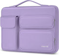 MOSISO 360 Protective Laptop Case 13.3 inch, 13-13.3 inch Laptop Sleeve Compatible with MacBook Air/Pro 13 / Pro 14, HP Dell ASUS Lenovo, Side Open Bag with 2 Raised&1 Flapover Pockets, Purple