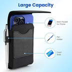 Mopaclle Rugged Nylon Cell Phone Holster with Belt Clip and Loop, Compatible with iPhone 17 Pro, iPhone 16 Pro, 16, 15 Pro, Galaxy S25, S24, S23 – Fits with Case On, Belt Holder for Men and Seniors