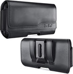 DeBin Case for Galaxy S25 Ultra S24 Ultra 5G, S24 FE, S23 Ultra, S22 Ultra, S21 Ultra, Note 20 Ultra - Cell Phone Belt Holster with Clip Pouch Holder Cover (Fits Samsung Phone with Case on) Black