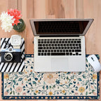 Gaming Desk Pad Large Extra Length Oriental Decorative Mouse Pad Keyboard Laptop Non-Slip Waterproof with Rubber Base Thick Stitched Edge Mouse Mat for Office Home 35.4 x 15.7 Inches