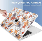 Mektron Compatible with M4 MacBook Air 15 inch Case 2025 A3241 2024 2023 M3 A3114 A2941 M2 Liquid Retina Display Touch ID, Plastic Hard Case & Keyboard Skin & Screen Protector - Floral C345