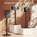 Perlegear Universal Speaker Stands for Surround Sound up to 22lbs - 28 Inch Bookshelf Speaker Stands for Bose, Polk, JBL, KEF, Klipsch & Others, Floor Speaker Stand with Cable Management 1Pair- PGSS6