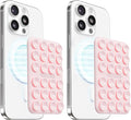 Klearlook 2Pack Magnetic Suction Phone Mount for MagSafe Case, Sticky Phone Grip Holder for iPhone, Removable Hands-Free Selfie/Video for TikTok Influencers, Women Girl Gift, Light Pink & Light Pink