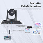 Tenveo UHD 4K PTZ Conference Room Camera 12X Optical Zoom USB3.0/HDMI Wide View Angle, 4K PTZ Camera for Video Conference Church Services Worship Events, Zoom/OBS/YouTube Live Streaming