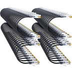 Cat6a Patch Cables 1ft (96 Pack) Slim, Cat6 Ethernet Patch Cable Pure Copper, Flexible Cat 6 Patch Cable 550MHZ 10G, Space-Saving Cat 6A Network Cables for Patch Panel Black