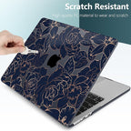 TWOLSKOO Compatible with M4 MacBook Air 15 inch Case 2025-2023 Released Model M4 A3241 M3 A3114 M2 A2941, Plastic Hard Shell & Screen Protector & Keyboard Cover & Trackpad Film, Elegant Roses