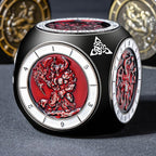 7 in 1 D6 Spinner DND Dice Set D&D, Metal Cube D and D Dice with Gift Box, Dungeons Dragons Role Playing Dice, Black Red