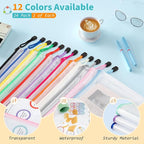 Umriox 24 Pack 12 Colors Zipper Pouches for Organizing, Letter Size, A4 Size, Zipper Bags for Puzzles & Board Game Storage, Office Supplies Travel Toiletries