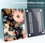 TWOLSKOO Compatible with M4 MacBook Air 15 inch Case 2025-2023 Released Model M4 A3241 M3 A3114 M2 A2941, Plastic Hard Shell & Screen Protector & Keyboard Cover &Type C Adapter, Bright Abstract Flower