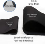 Gaming Mouse Pad (5mm) Extended 36 inch | 36x12x0.20 Extra Thick | Black | Stitched Edge, Large Washable Desk Mat