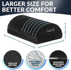 ComfiLife Foot Rest for Under Desk at Work – Adjustable Height Memory Foam Foot Stool for Under Desk, Office Chair & Gaming Chair – Ergonomic Footrest for Back & Hip Pain Relief (Black)