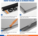 MAGZO Window Screen Replacement Mesh Roll, 37.4in × 16.4ft Heavy Duty Upgraded Polyester Mesh for Screen Door Repair Kit, Ventilated & Durable, Ideal for Sliding Patio Porch Doors & DIY Projects