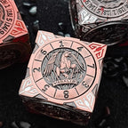 Spinner Dice 7-in-1 Metal DND Set – Premium Copper RPG Dice with 3D Monster Reliefs, Gyro Spinner & Collector’s Box for D&D,Classic Bronze Color