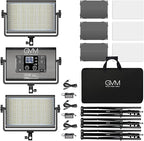 GVM 65W RGB Video Light with Bluetooth Control, 1300D LED Video Lighting Kit, 25000lux/0.5m, 360° Full Color Photography Lighting Kit, 3 Packs Led Panel Light for YouTube, Web Conference, Streaming