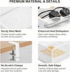 Extra Wide Under Desk Cable Management - No Drill Installation Cable Management Tray, Modern Cord Organizer for Office/Home Desk, Fits Power Strips & Wires((White, XL)
