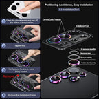 WSKEN for Samsung Galaxy S24 Ultra Camera Lens Protector, Ultra Thin Scratch Resistant 9H Tempered Glass with Aluminum Metal Circle Camera Screen Protector Cover Accessories, Colorful
