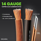 GearIT 14 Gauge 2 x 2.5mm Speaker Wire Cca Cca Cable (30.4 Meters - Black Clear)