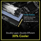 Addlink A95 2TB M.2 SSD Gaming PC Storage Expansion with Heatsink, up to 7200 MB/s, Internal Gaming SSD -2280 PCIe NVMe Gen4X4 3D TLC with Dram NAND SSD