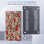 May Chen Case for MacBook Pro 13 inch M2 2023,2022,2021,2020 A2338 M1 A2251 A2289, Plastic Hard Shell Case for MacBook Pro 13" with Touch Bar Fits Touch ID, Cherry & Cheetah